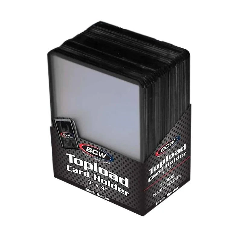 BCW Toploader Card Holder Standard 3" x 4" One Pack 25pcs [ Clear / Black Border ] - Image 2