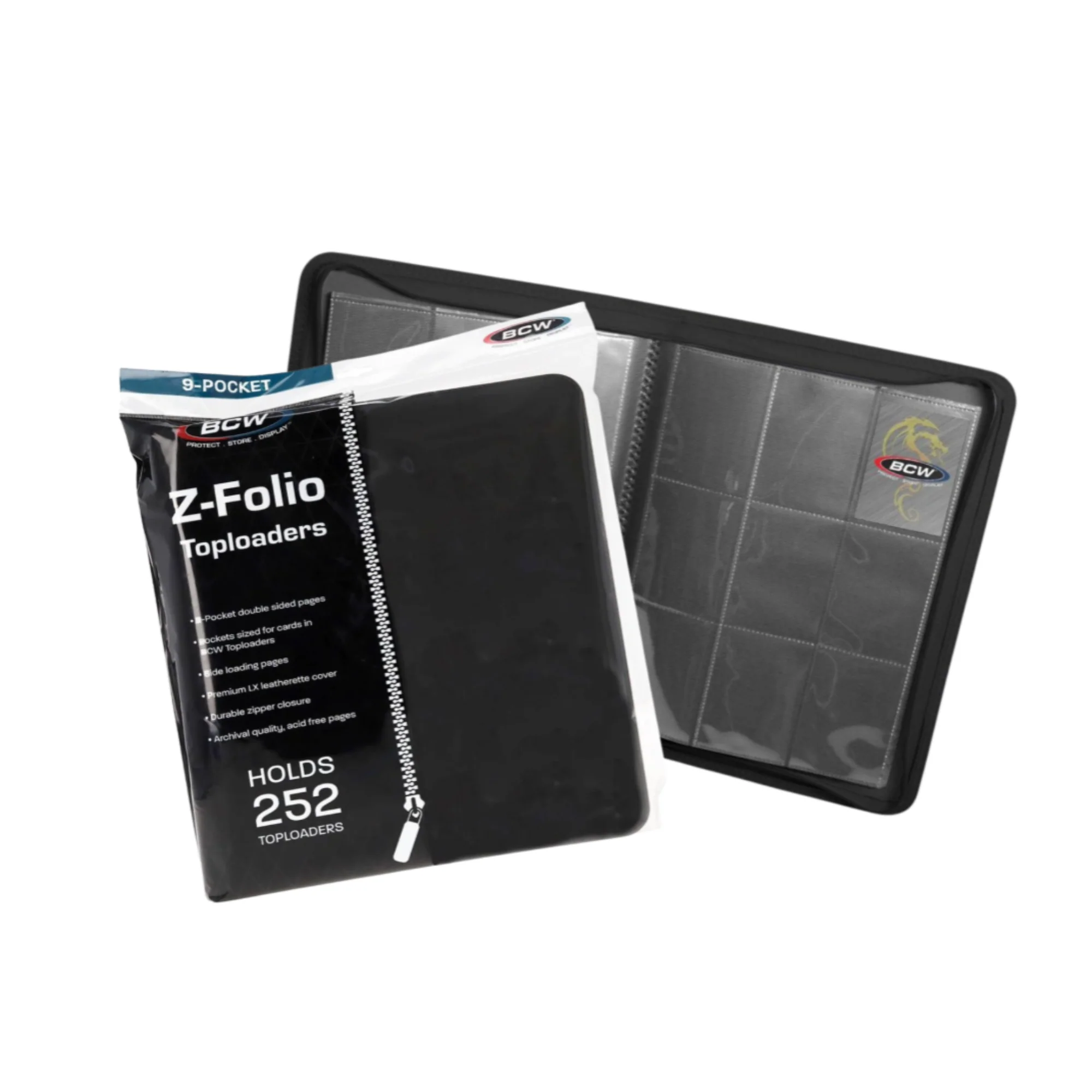 BCW Z Folio 9-Pocket LX -Toploader - Black