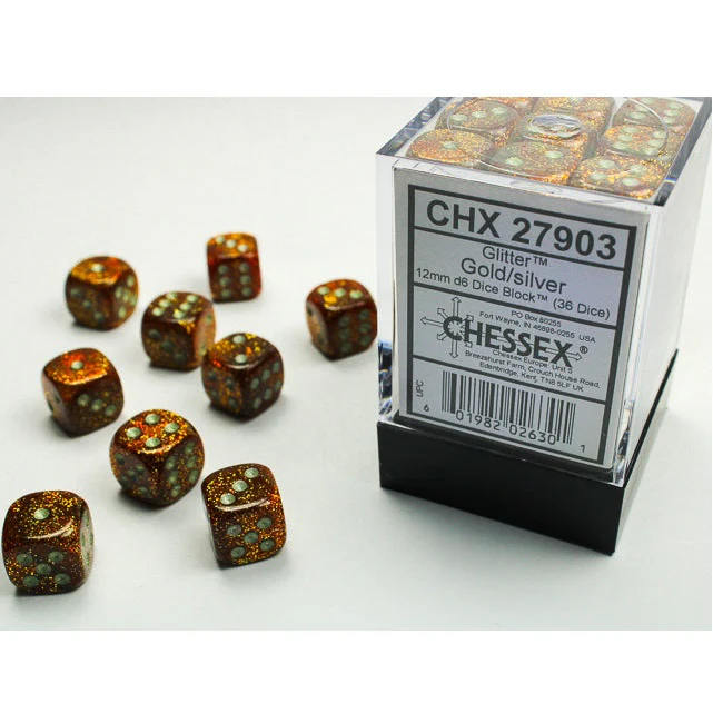 Chessex Dice Glitter Polyhedral 12mm D6 Dice Set - Image 2