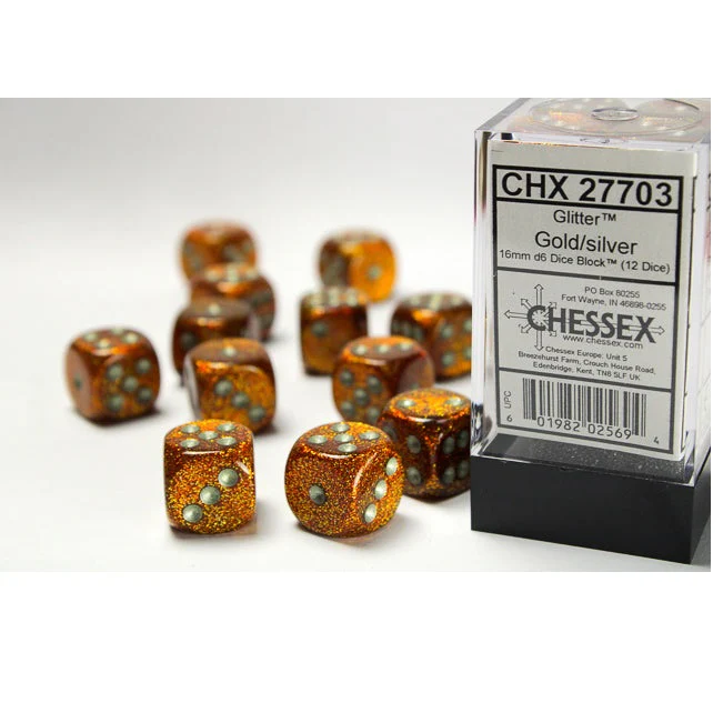Chessex Dice Glitter Polyhedral 16mm D6 Dice Set - Image 2