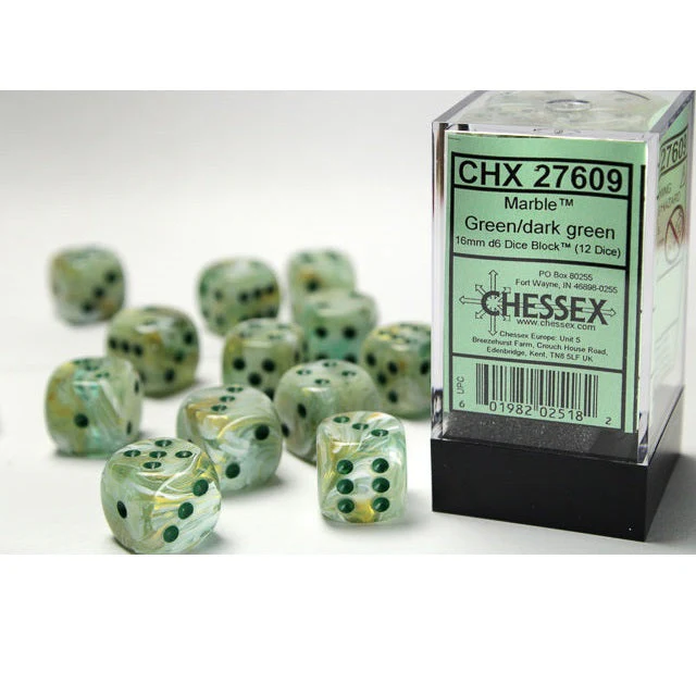 Chessex Dice Marble Polyhedral 16mm D6 Dice Set - Image 2