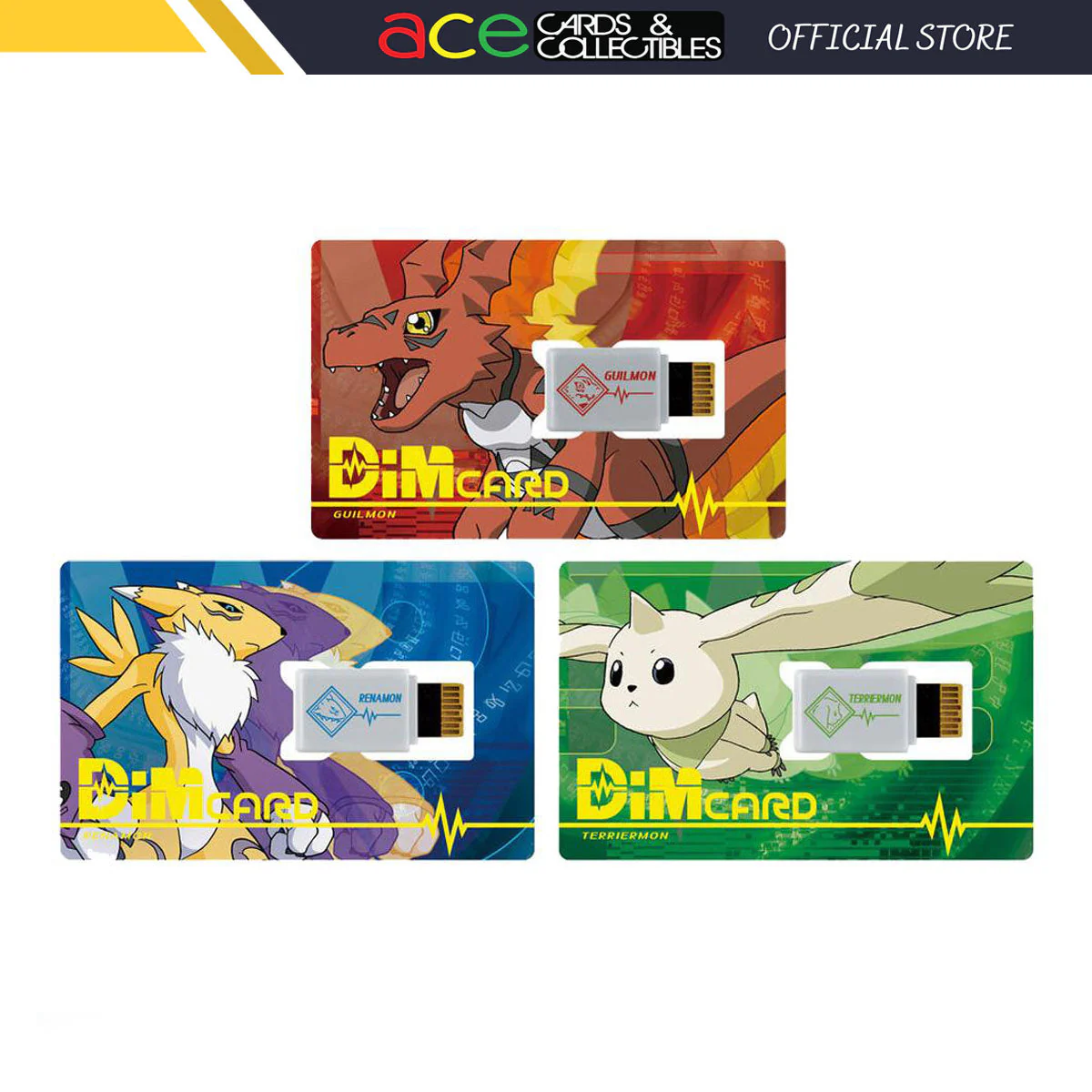 Digimon Vital Bracelet DIMCard EX2 Digimon Tamers (Guilmon, Terriermon & Renamon)