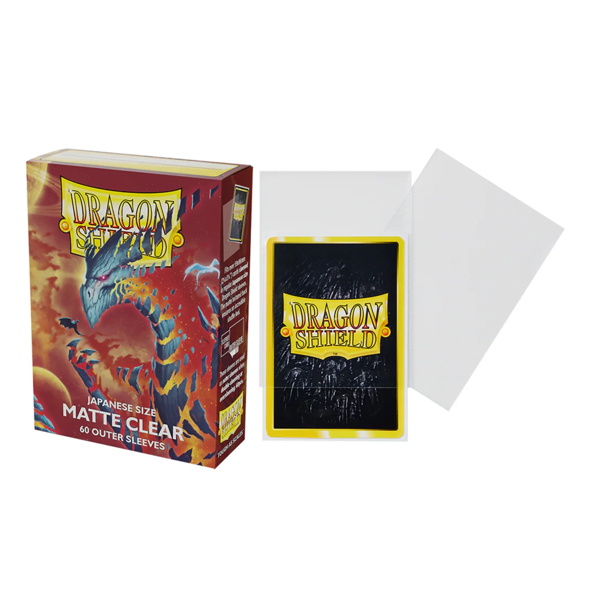 Dragon Shield Sleeve Matte Outer Small Size 60pcs - Clear Matte Outer (Japanese Size) - Image 2