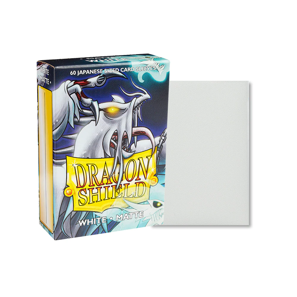 Dragon Shield Sleeve Matte Small Size 60pcs - White Matte (Japanese Size)