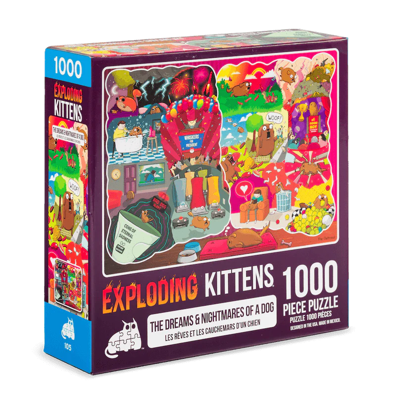 EXPLODING KITTENS 1000 Piece Puzzle "The Dreams and Nightmares of a Dog"