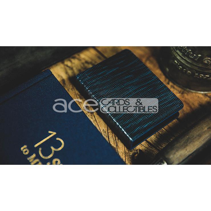 Lizard Grain Leather Clip (Black/Blue) By TCC - Image 2