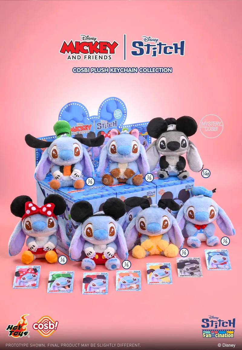 Mickey and Friends Stitch Cosbi Plush Keychain Collection - Image 3