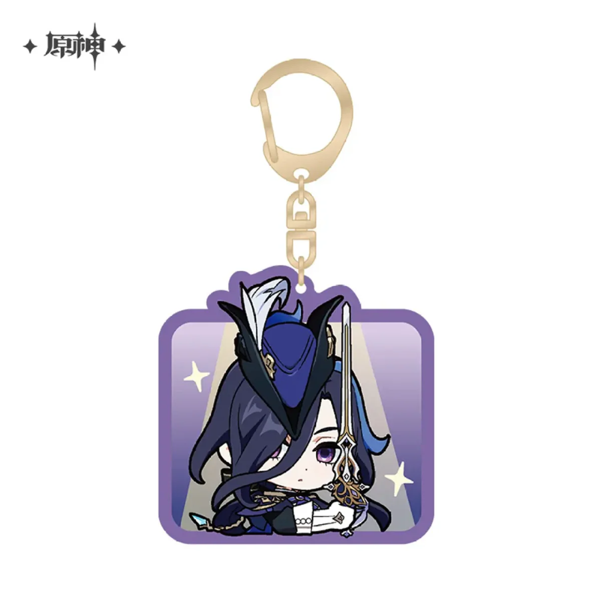 miHoYo Genshin Impact Chibi Fontaine Character Expression Sticker Keychain - Image 2