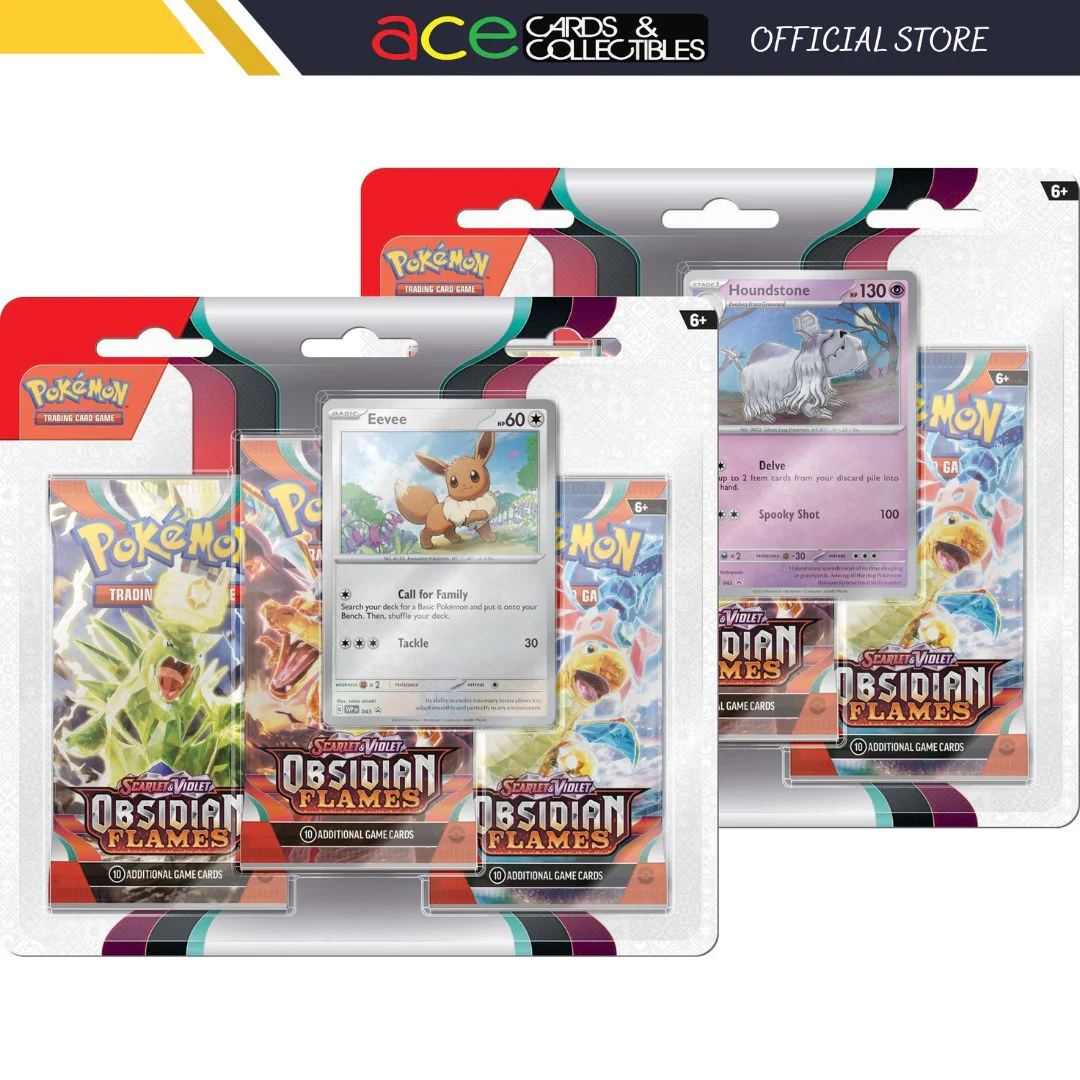 Pokemon TCG: Obsidian Flames SV3 3 Packs Blister [Houndstone/ Eevee]