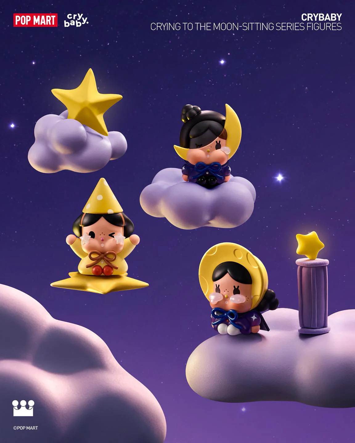 POP MART CRYBABY Crying To The Moon - Sitting Series Figures - Image 10